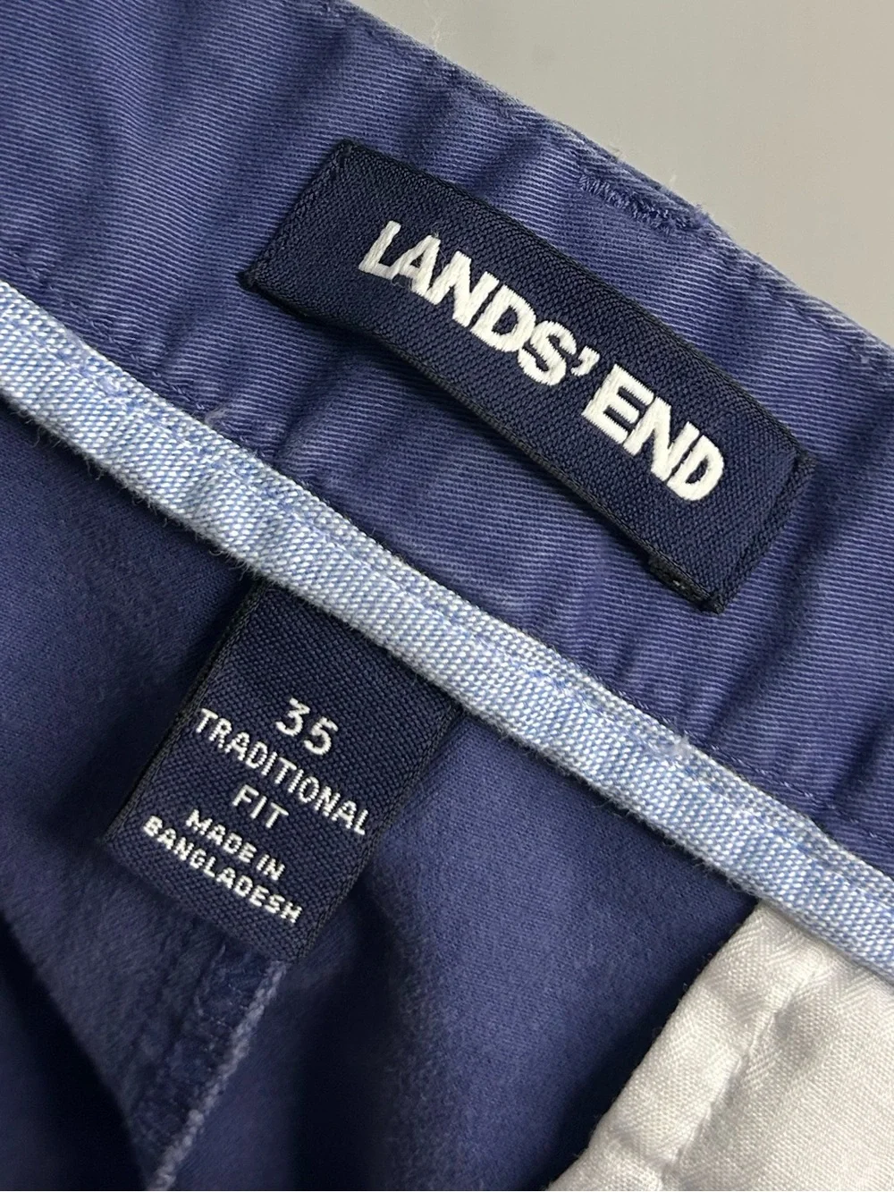 Lands' End Navy Washed Shorts Mens Size 35